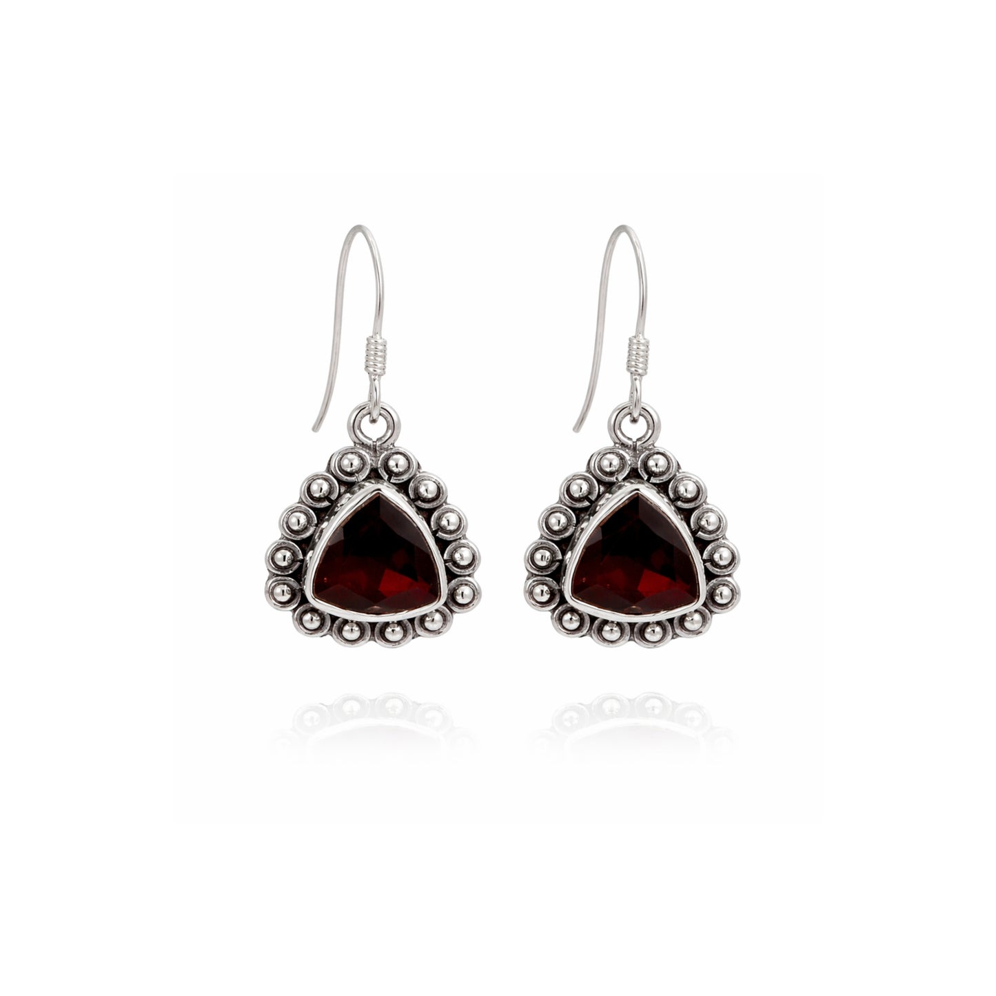 Noctelle™ Vintage Garnet Drop Earrings | Sterling Silver | Old Soul Glow | Meaningful Gift for Her