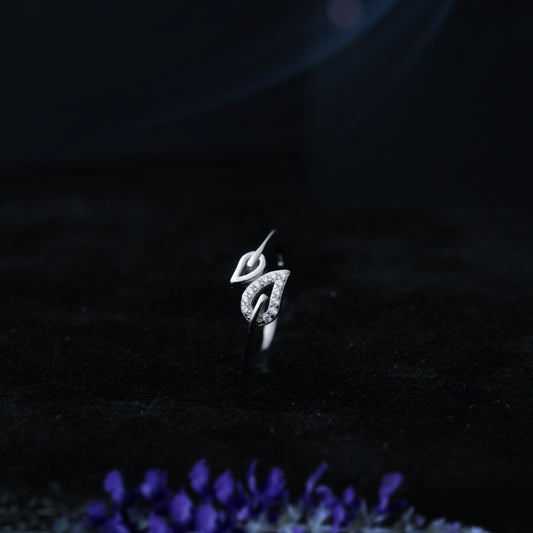 Leafora™ by Zyrene – Twin Leaf Wrap Ring | 925 Sterling Silver | Lifetime Plating & 6-Month Warranty