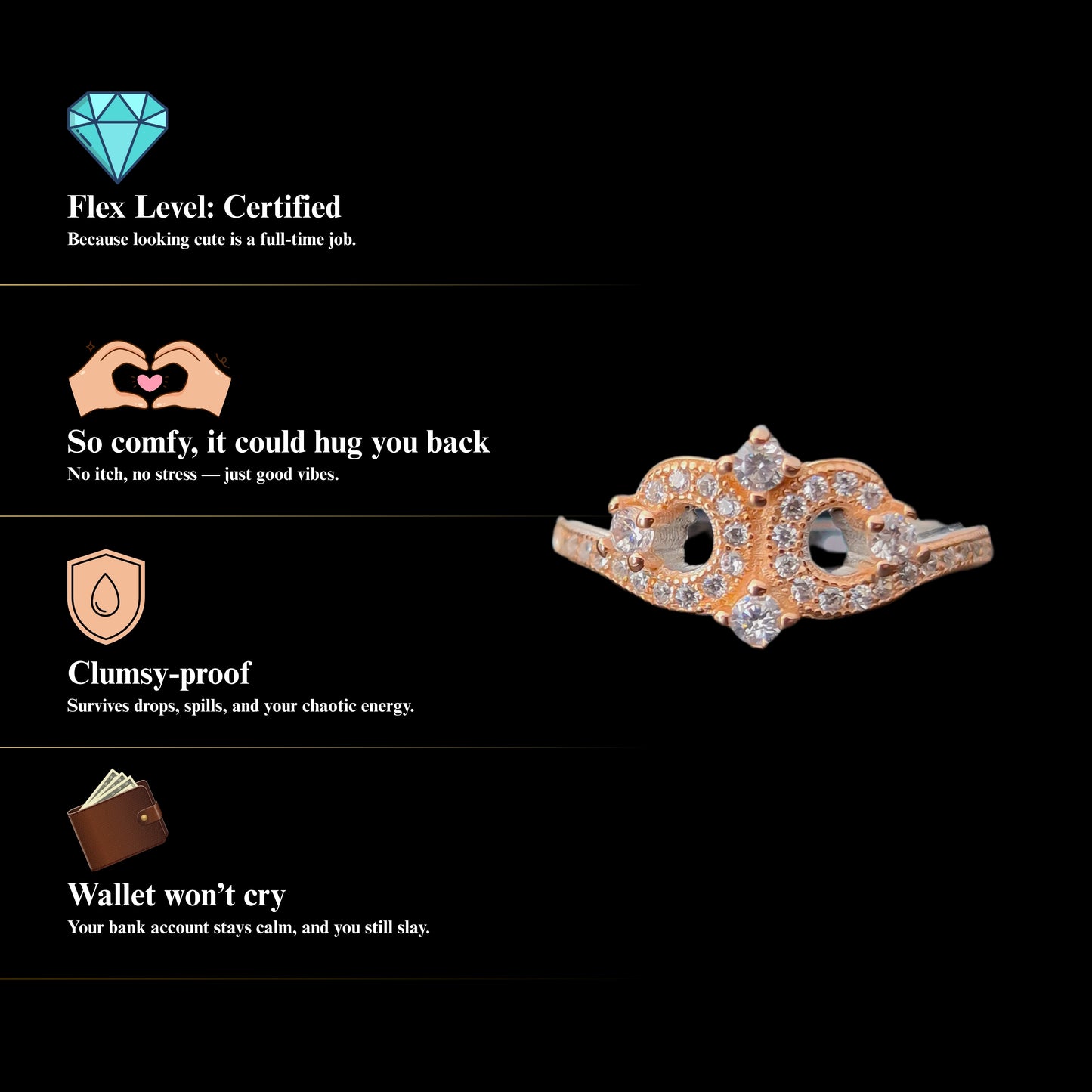 Celesta™ by Zyrene | Luxe Rose Gold Finish | 925 Sterling Silver | Premium Lifetime Plating & 6-Month Warranty Included