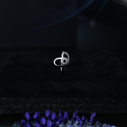 Amoura™ by Zyrene – Modern Heart Pavé Ring | 925 Sterling Silver | Lifetime Plating & 6-Month Warranty