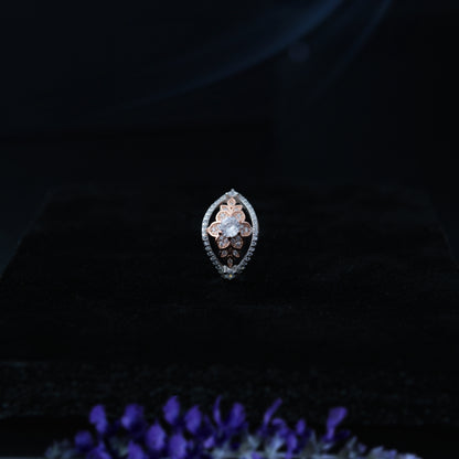 Florencia™ by Zyrene – Rose-Gold Blossom Statement Ring | 925 Sterling Silver | Lifetime Plating & 6-Month Warranty
