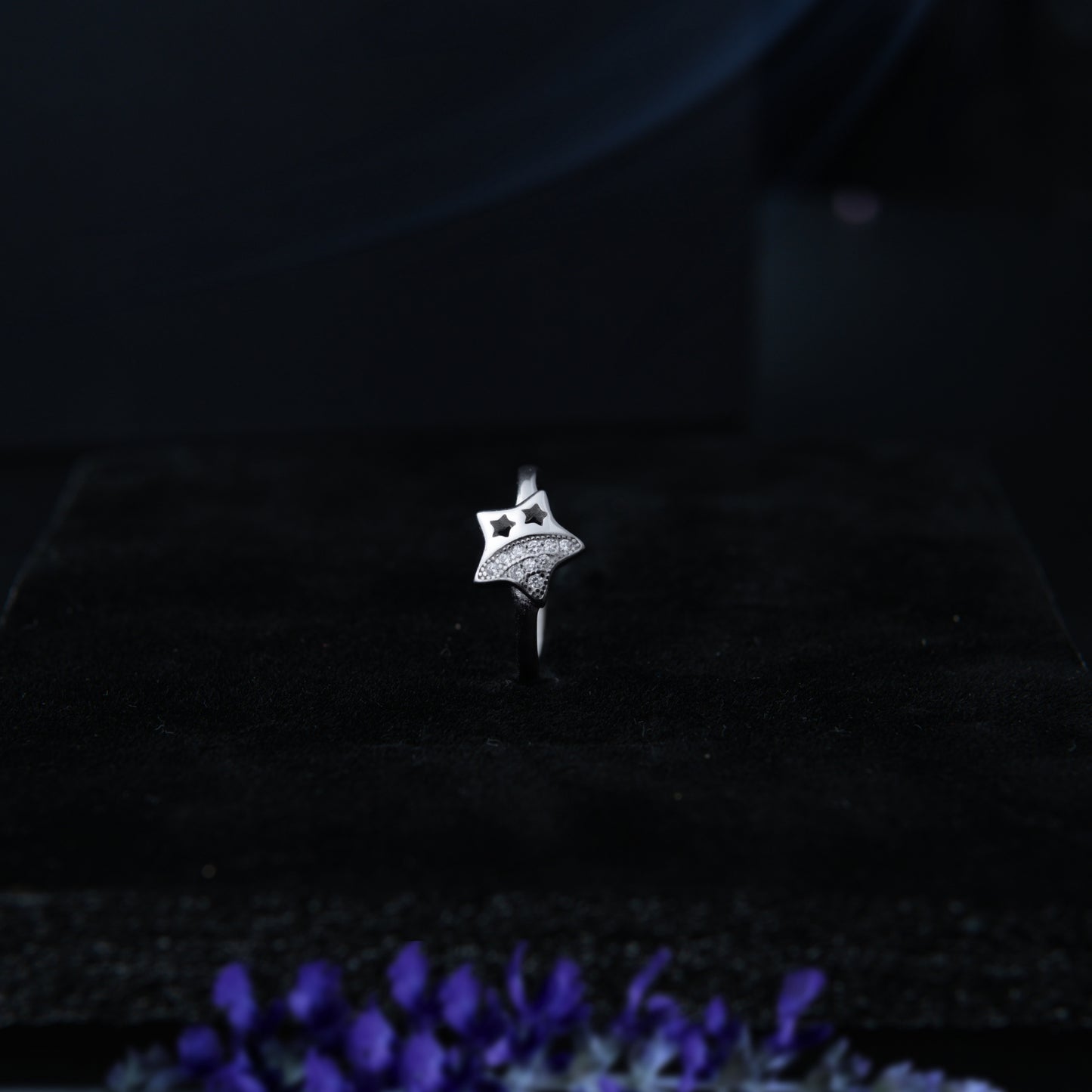 Lunara™ by Zyrene – Moon & Stars Ring | 925 Sterling Silver | Lifetime Plating & 6-Month Warranty