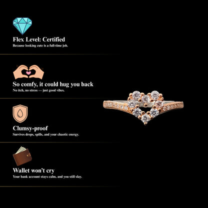 Corvina™ by Zyrene – Heart Cluster Ring | 925 Sterling Silver | Premium Lifetime Plating & 6-Month Warranty Included