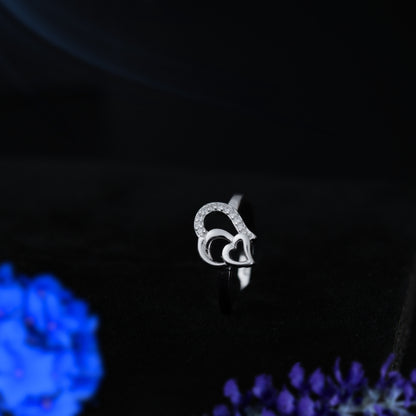 Amoura™ by Zyrene – Twin Heart Ring | 925 Sterling Silver | Lifetime Plating & 6-Month Warranty