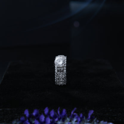 Lustara™ by Zyrene – Pavé Grandeur Solitaire Ring | 925 Sterling Silver | Lifetime Plating & 6-Month Warranty