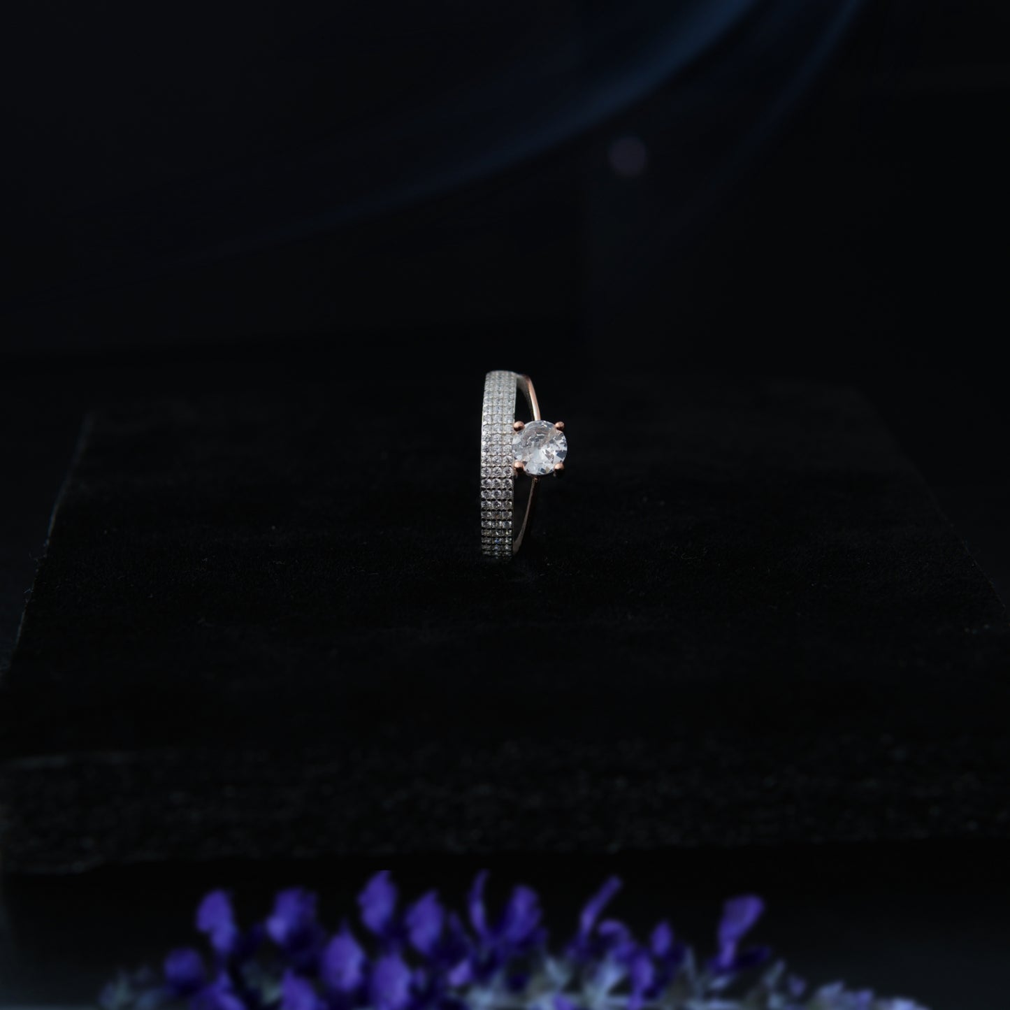 Aurielle™ by Zyrene – Solitaire Pavé Band Ring | 925 Sterling Silver | Lifetime Plating &amp; 6-Month Warranty
