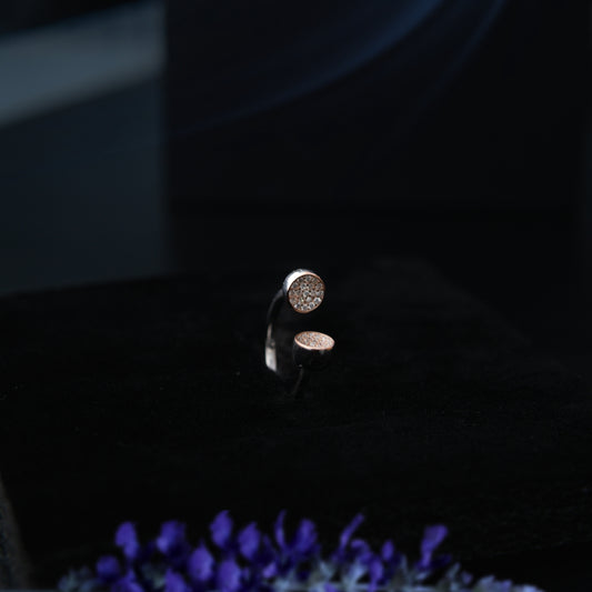 Diora™ by Zyrene – Dual Disc Open Ring | 925 Sterling Silver | Lifetime Plating & 6-Month Warranty