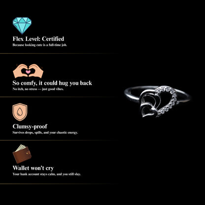 Amoura™ by Zyrene – Twin Heart Ring | 925 Sterling Silver | Lifetime Plating & 6-Month Warranty