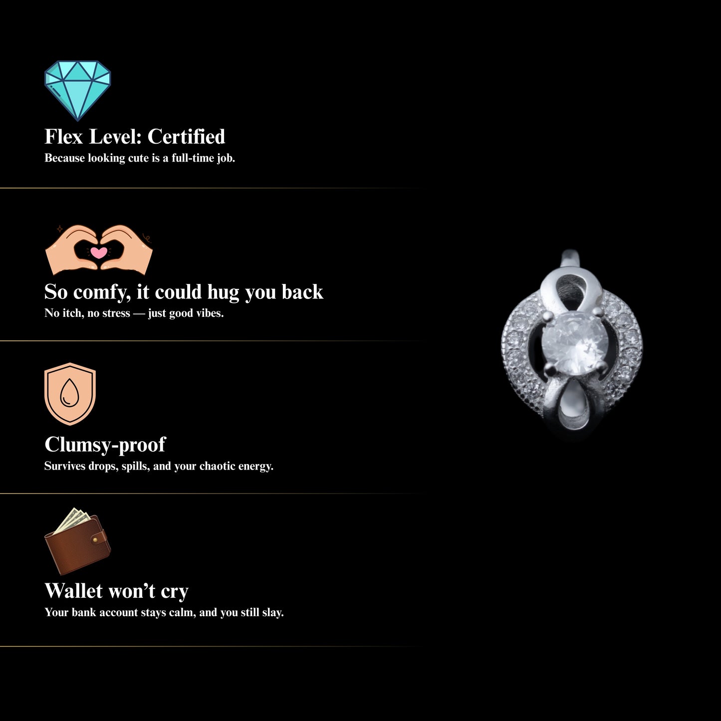 Infinitya™ by Zyrene – Infinity Halo Ring | 925 Sterling Silver | Lifetime Plating & 6-Month Warranty