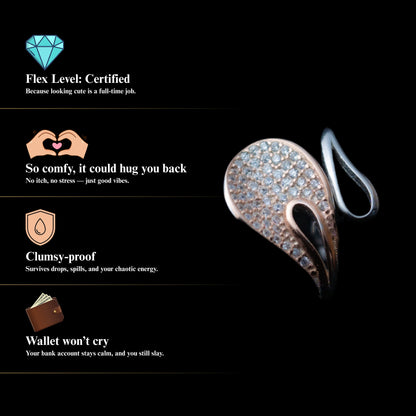 Ignis™ by Zyrene – Dual-Tone Leaf Statement Ring | 925 Sterling Silver | Lifetime Plating & 6-Month Warranty