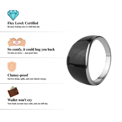 Signet Rings™ by Zyrene – Black Dominion | 925 Sterling Silver | Power + Presence Vibes | Premium Lifetime Plating & 6-Month Warranty Included