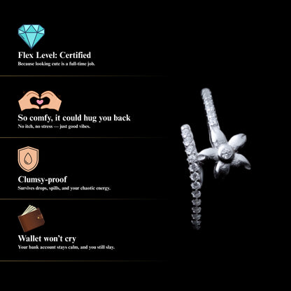 Florena™ by Zyrene – Dainty Blossom Wrap Ring | 925 Sterling Silver | Lifetime Plating & 6-Month Warranty