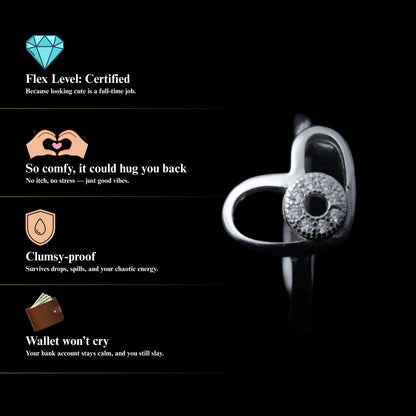 Amoura™ by Zyrene – Modern Heart Pavé Ring | 925 Sterling Silver | Lifetime Plating & 6-Month Warranty