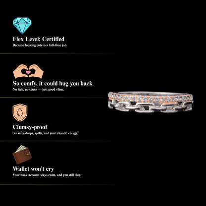Catenara™ by Zyrene – Chain-Link Glam Band | Dual-Tone 925 Silver | Premium Lifetime Plating & 6-Month Warranty Included
