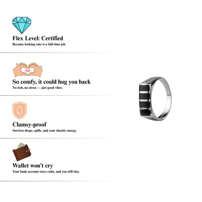 Signet Rings™ by Zyrene – Iron Stride | 925 Sterling Silver | Strength + Discipline Vibes | Premium Lifetime Plating & 6-Month Warranty Included