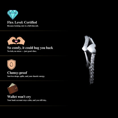 Eterna™ by Zyrene – Heart Accent Silver Ring | 925 Sterling Silver | Lifetime Plating & 6-Month Warranty