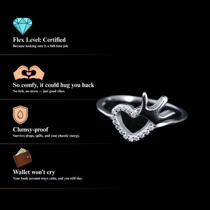 Coronna™ by Zyrene – Crown Heart Ring | 925 Sterling Silver | Lifetime Plating & 6-Month Warranty