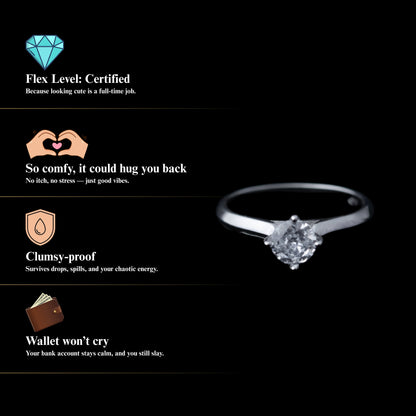 Solara™ by Zyrene – Classic Solitaire Ring | 925 Sterling Silver | Lifetime Plating & 6-Month Warranty