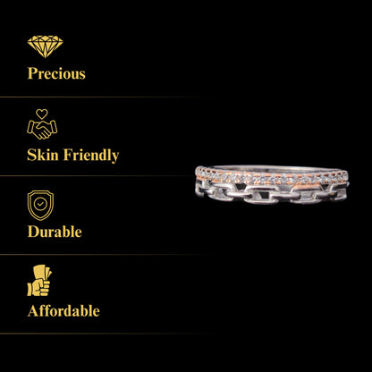 Catenara™ by Zyrene – Chain-Link Glam Band | Dual-Tone 925 Silver | Premium Lifetime Plating & 6-Month Warranty Included