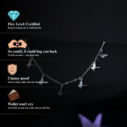 Vellina™ by Zyrene – Butterfly Charm Necklace | Floating Minimalist Design | 925 Sterling Silver | Everyday Elegance