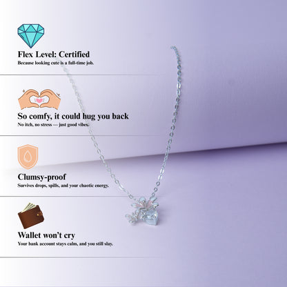 Elowen™ by Zyrene – Petite Blossom Pendant | 925 Sterling Silver | Soft Minimal Aesthetic