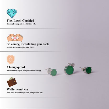 Verdura™ by Zyrene – Emerald Glow Pendant & Earrings Set | 925 Sterling Silver | Everyday Luxe Charm