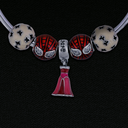 Scarlet Nova™ by Zyrene – Red Enamel Charm Bracelet | 925 Sterling Silver | Bold Luxe Collection