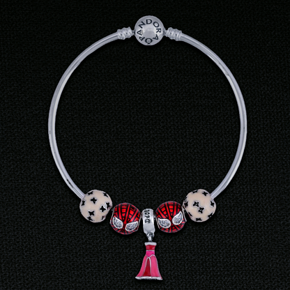 Scarlet Nova™ by Zyrene – Red Enamel Charm Bracelet | 925 Sterling Silver | Bold Luxe Collection