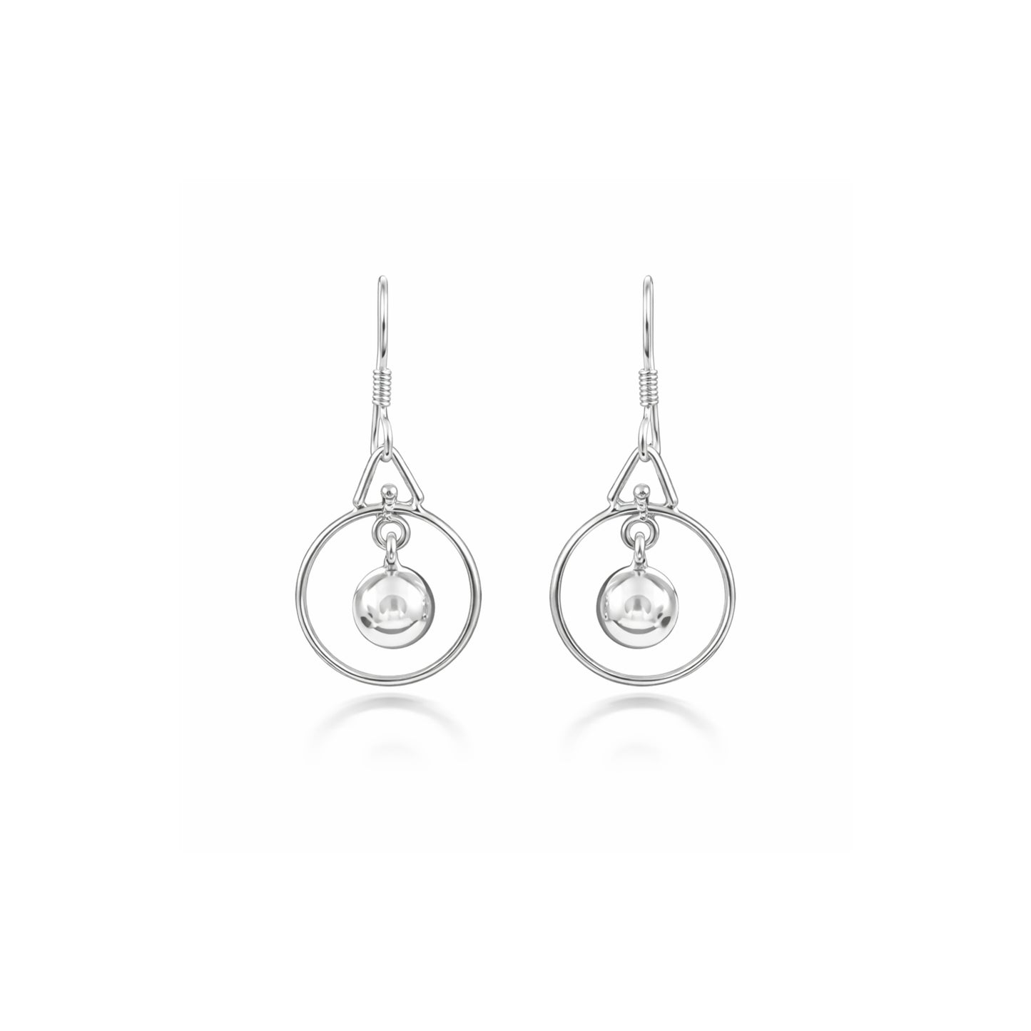 Zyrene Pure Loop™ Drop Earrings – Minimal Silver Finish | Elegant Everyday Earrings for Women | Perfect Gift for Her