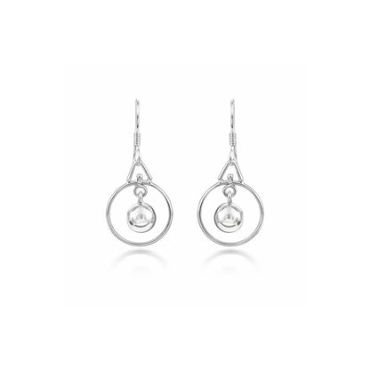 Zyrene Pure Loop™ Drop Earrings – Minimal Silver Finish | Elegant Everyday Earrings for Women | Perfect Gift for Her