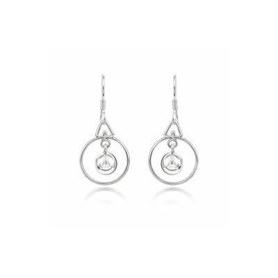 Zyrene Pure Loop™ Drop Earrings – Minimal Silver Finish | Elegant Everyday Earrings for Women | Perfect Gift for Her