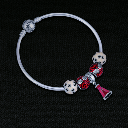 Scarlet Nova™ by Zyrene – Red Enamel Charm Bracelet | 925 Sterling Silver | Bold Luxe Collection