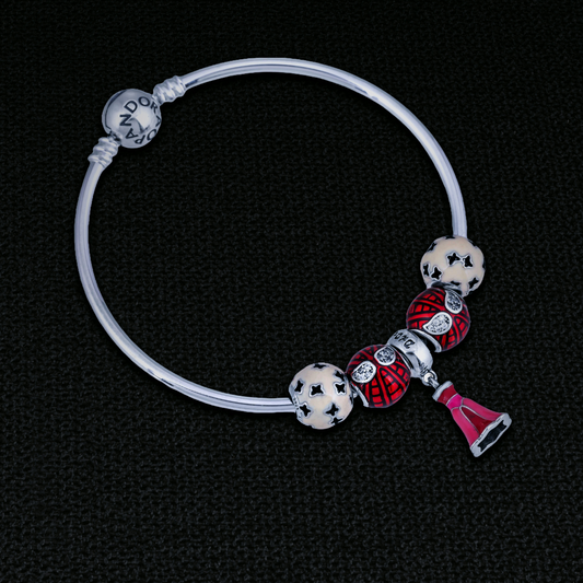 Bijli⚡ by Zyrene – Premium Silver-Plated Charm Bracelet | Bold Red & Star Beads | Gifting Favorite | Daily + Party Wear | Lifetime Plating | 6-Month Warranty Included