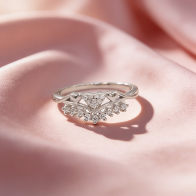 Aarika™ Tiara Heart Ring by Zyrene