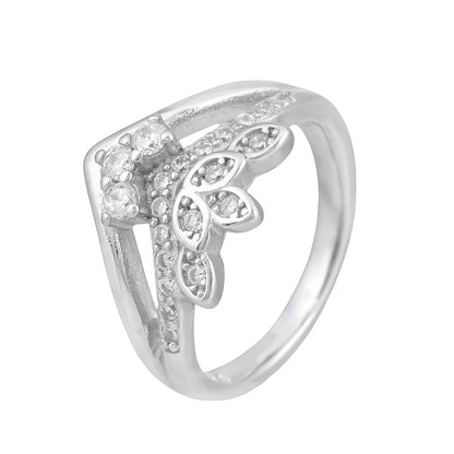 Celestia™ by Zyrene – Princess Crown Floral Ring | 925 Sterling Silver | Pavé Sparkle | Lifetime Plating + 6-Month Warranty