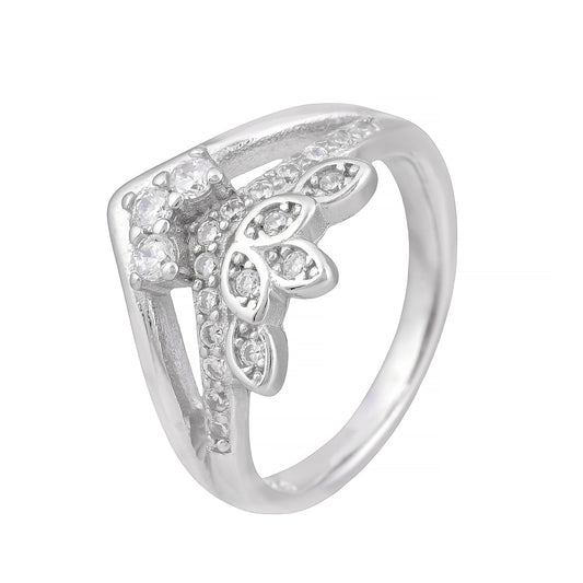 Celestia™ by Zyrene – Princess Crown Floral Ring | 925 Sterling Silver | Pavé Sparkle | Lifetime Plating + 6-Month Warranty