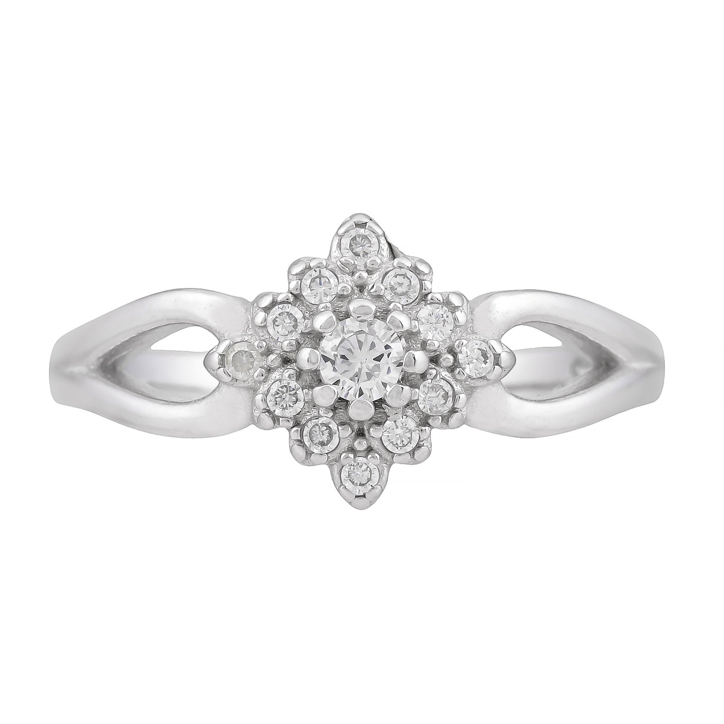 Blossima™ by Zyrene – Floral Shine Solitaire Ring | 925 Sterling Silver | Lifetime Plating + 6-Month Warranty