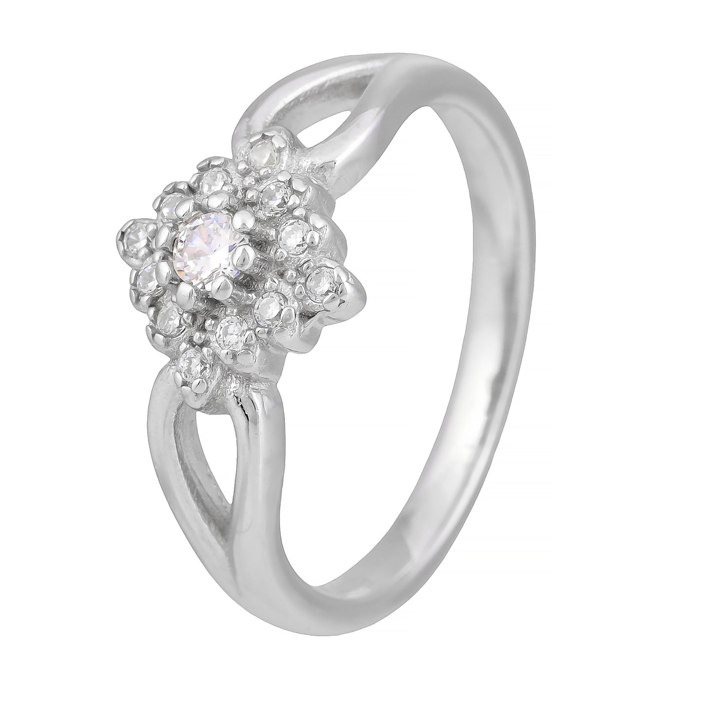 Blossima™ by Zyrene – Floral Shine Solitaire Ring | 925 Sterling Silver | Lifetime Plating + 6-Month Warranty