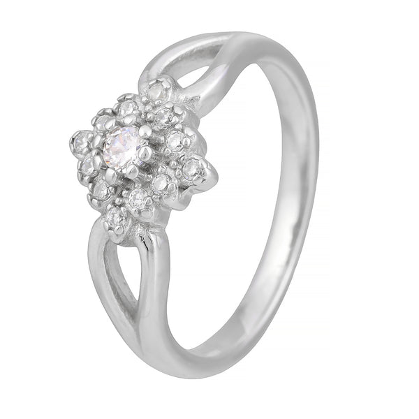 Blossima™ by Zyrene – Floral Shine Solitaire Ring | 925 Sterling Silver | Lifetime Plating + 6-Month Warranty