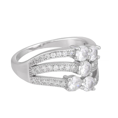 Luxara™ by Zyrene – Multi-Stone Royal Band | 925 Sterling Silver | Triple Pavé Detailing | Lifetime Plating + 6-Month Warranty