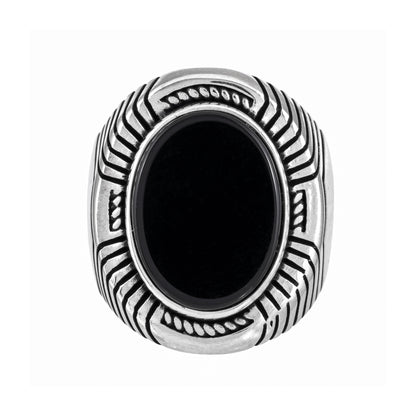 Odin’s Band™ by Zyrene – Ravenstone Ring | 925 Sterling Silver | Strength + Wisdom Vibes | Premium Lifetime Plating & 6-Month Warranty Included