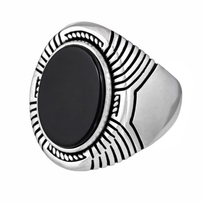 Odin’s Band™ by Zyrene – Ravenstone Ring | 925 Sterling Silver | Strength + Wisdom Vibes | Premium Lifetime Plating & 6-Month Warranty Included