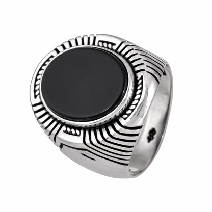 Odin’s Band™ by Zyrene – Ravenstone Ring | 925 Sterling Silver | Strength + Wisdom Vibes | Premium Lifetime Plating & 6-Month Warranty Included