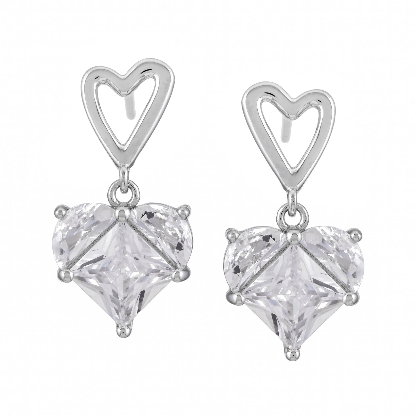 Heartelle™ by Zyrene – Classic Heart Solitaire Set | 925 Sterling Silver | Lifetime Plating & 6-Month Warranty