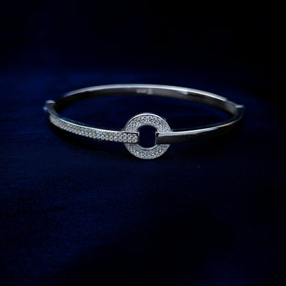 Circola™ by Zyrene – Luxe Silver Loop Bangle Bracelet | Everyday Chic & Evening Glam | 925 Silver Finish | Premium Lifetime Plating & 6-Month Warranty Included