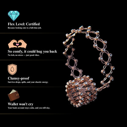 Dualita™ by Zyrene – 2-in-1 Convertible Bracelet & Ring | Luxe Rose Gold Finish | Premium Lifetime Plating & 6-Month Warranty Included