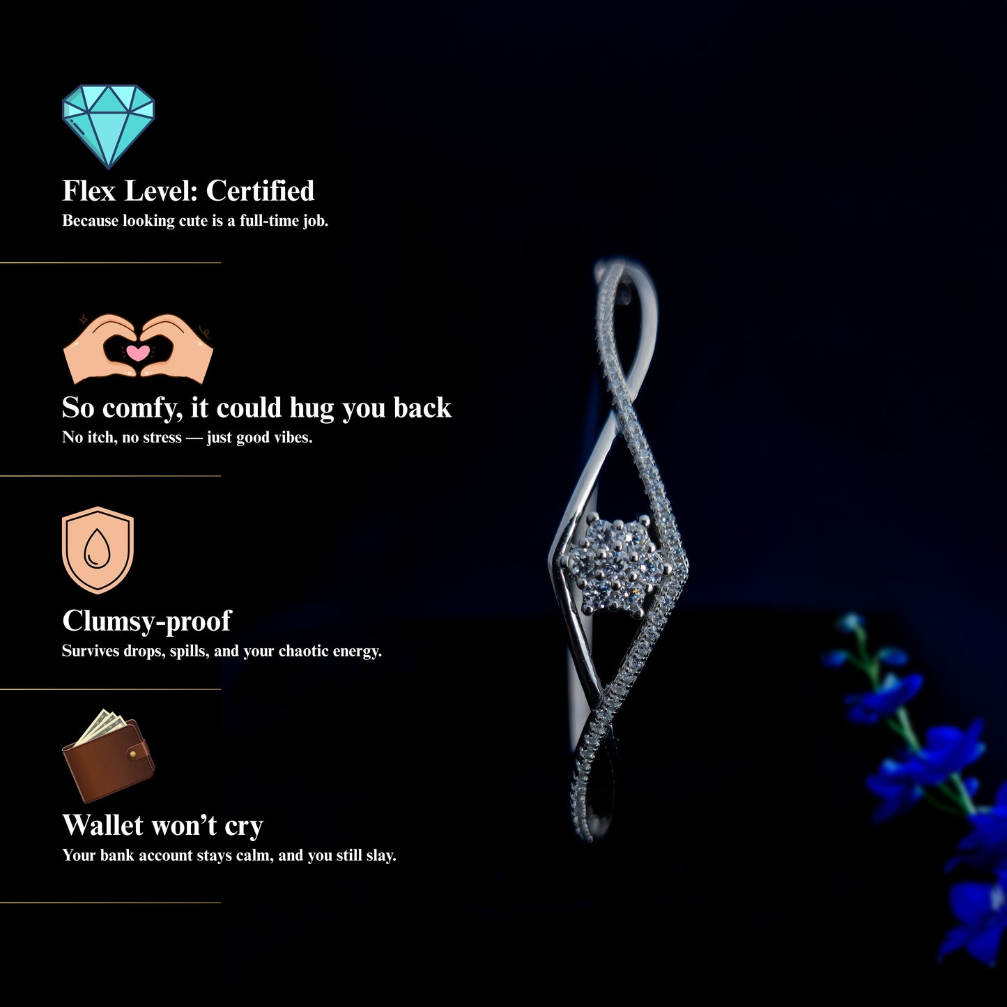 Fiora™ by Zyrene  925 Silver | Floral-Luxe Design | Premium Plating & 6-Month Warranty Included