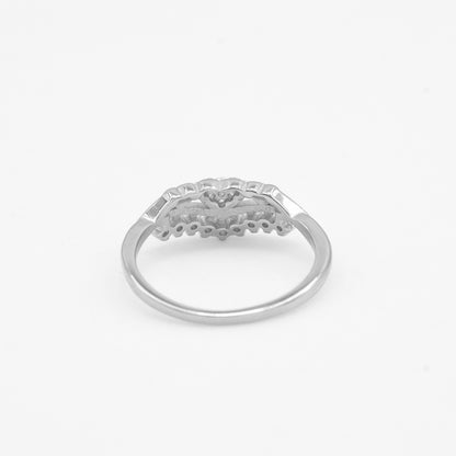 Zyrene Aarika 925 silver heart ring worn on hand for daily wear styling