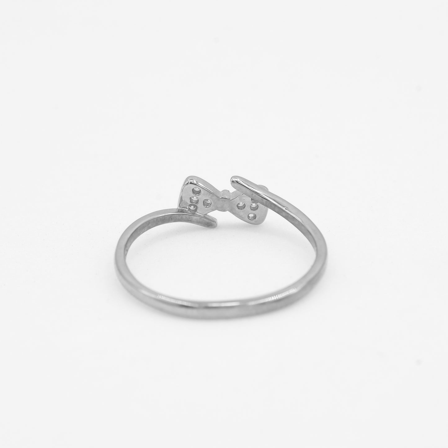 Side view of Zyrene Naira 925 silver ring showing slim lightweight band