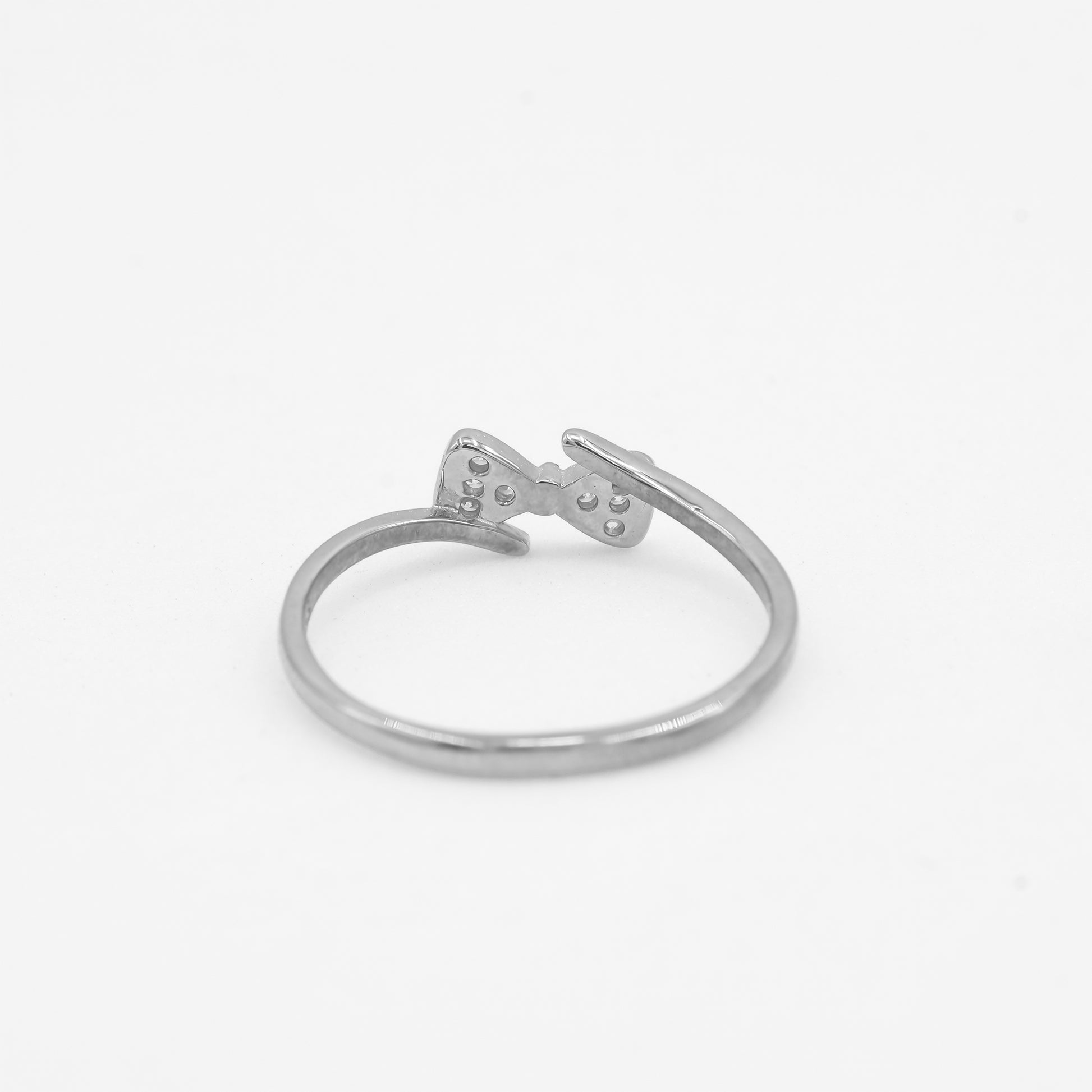 Side view of Zyrene Naira 925 silver ring showing slim lightweight band